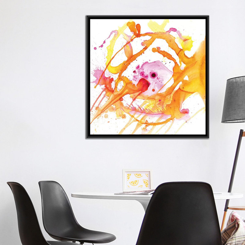 « watercolour abstract v », reproduction d’impression sur toile, H 18 po x l 18 po x P 1,5 po, Toile avec cadre noir