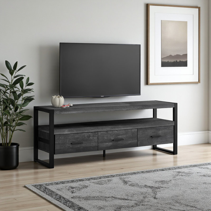 Hallatrow TV Stand for TVs up to 65", Black/Black