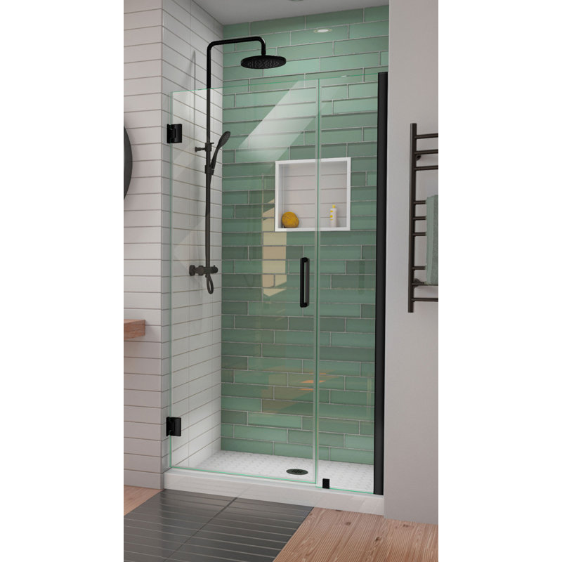 Unidoor-LS 36'' W x 72" H Hinged Frameless Shower Door with ClearMax Technology, 37"