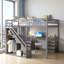 Loft Bed With Built-In Desk And Storage Staircase-2042202241-2042202252