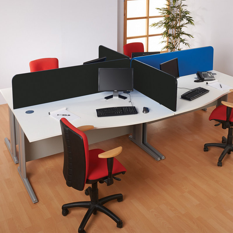 Desk Dividers, 40cm H x 80cm W x 3cm D, Black