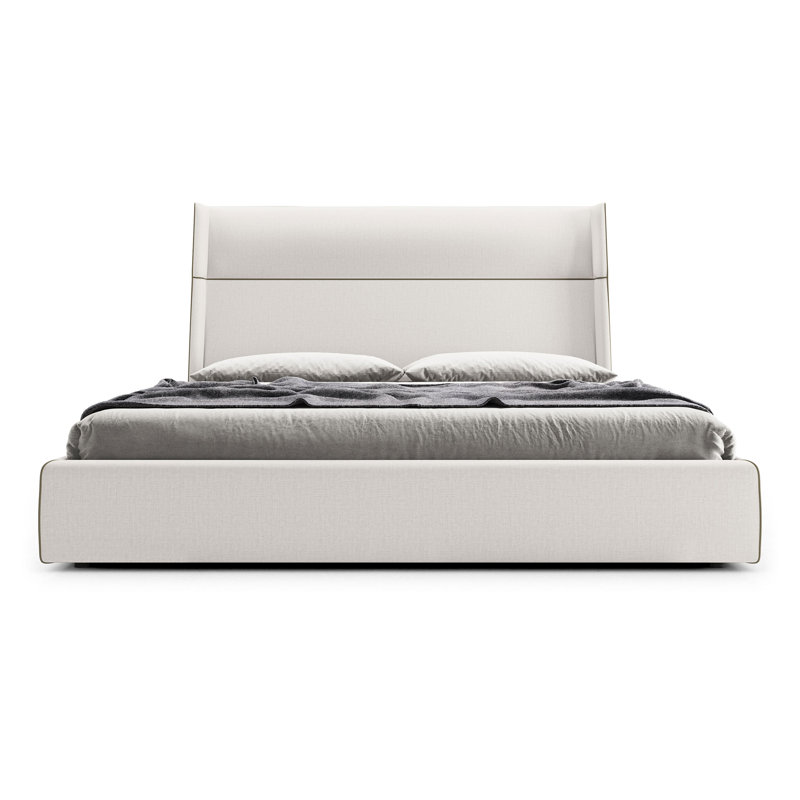 Glennon Upholstered Sleigh Bed, Chalk, King