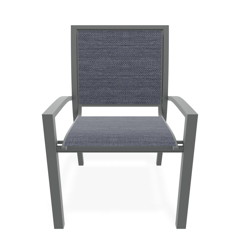 Kendall Outdoor Dining Chair, Augustine Denim, Graphite