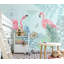 Papier peint amovible feuilles de bananier flamant tropical-899570214