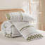 3 PCS King/Cal King Cotton Printed Comforter Set with Chenille Sage/Ivory