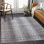 Tapis bleu marine / brun clair tissé à la machine Angelicque-1280020013