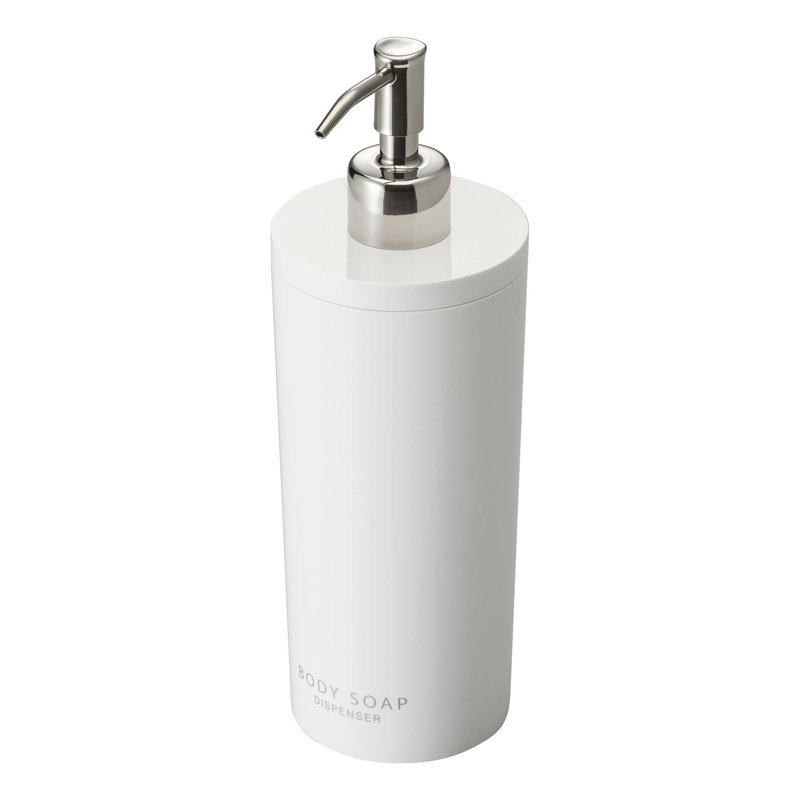 Distributeur de savon pour le corps Yamazaki Home, pompe à bouteille contemporaine pour douche, 16,9 oz., Blanc