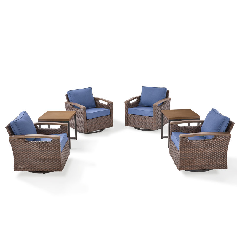 Ensemble de conversation avec chaises d'appoint Arundel, Bleu