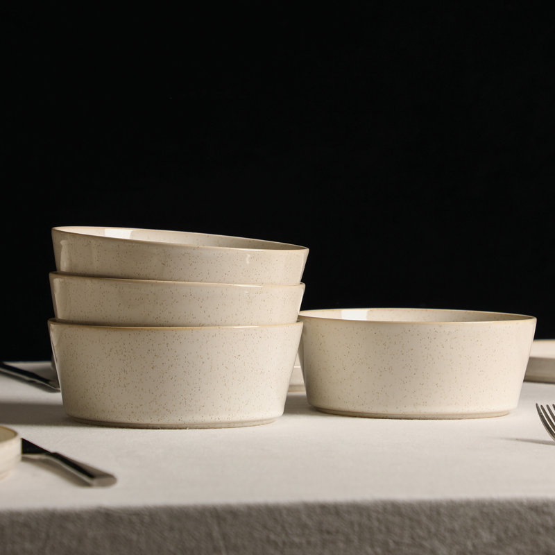 Stone Lain Claire 4-Piece Bowl Set Stoneware, White