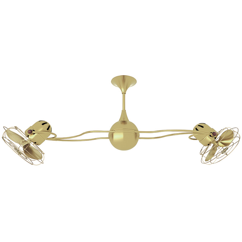 Italo Ventania Downrod Ceiling Fan, Brushed Brass