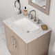 Kamila 30" Carrara White Marble Countertop Bath Vanity in Grey Oak with Mirror