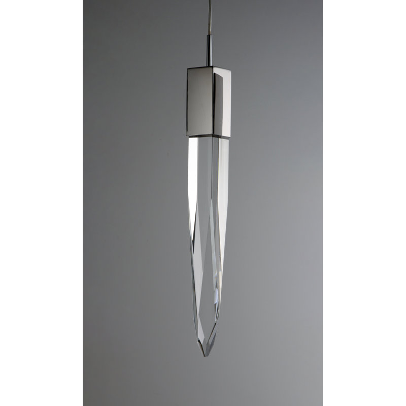 Luminaire suspendu unique à DEL 1 lumière Streicher, H 21 po x l 4,75 po x p 4,75 po