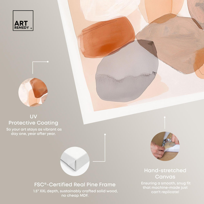 «River Stones II Boho», reproduction d'art sur toile par Art Remedy, H 36 po x l 30 po, Toile tendue avec châssis