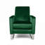  Fauteuil inclinable en velours avec pieds en acier inoxydable poli Modern Glam