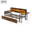 Metal Storage Bed With LED Lighting And Drawers-1701481855
