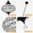 Glam Crystal Black Chandelier Pendant Light, Modern Adjustable Height Hanging Lamp For Living Room-115278722