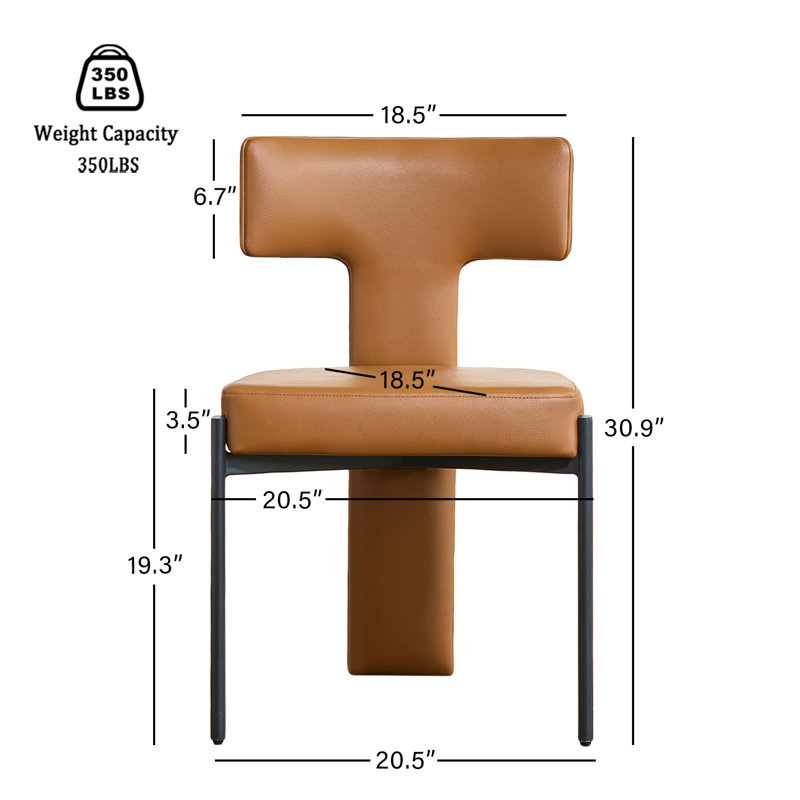 Ensemble de 4 chaises de salle à manger en similicuir avec coussin moelleux, confortables chaises de salle à manger rembourrées sans dossier avec contreplaqué incurvé