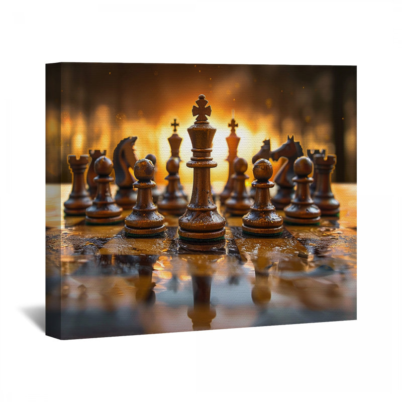 Chess Game Canvas Wrap - Décoration murale stratégique, H 20 po x l 24 po