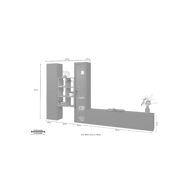 Candas Rectangle Accent Cabinet, Anthracite