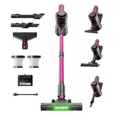 Aspirateur sans fil, avec autoportant, 600 W, 40 kpa, 70 minutes, aspirateur 4-en-1 pour poils d'animaux, planchers durs et tapis