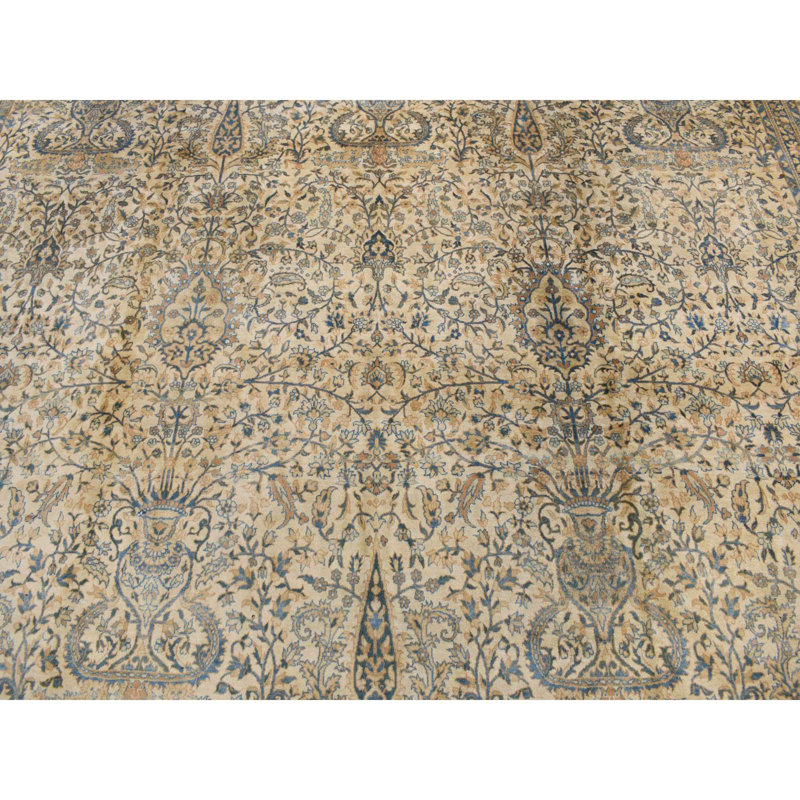 Tapis de couloir long et étroit en laine indo kerman brun 10 pi 8 po x 22 pi 5 po Sh87903