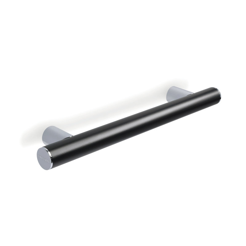 Barre d'appui en acier inoxydable Prestigio Plus, Noir mat / chrome poli
