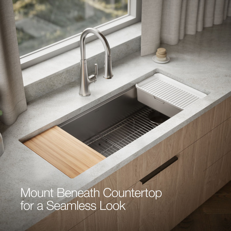 Strive® 44 In. Undermount Single-Bowl Workstation Kitchen Sink