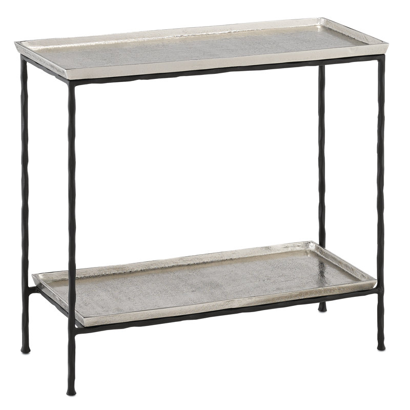 Boyles End Table, Antique Silver