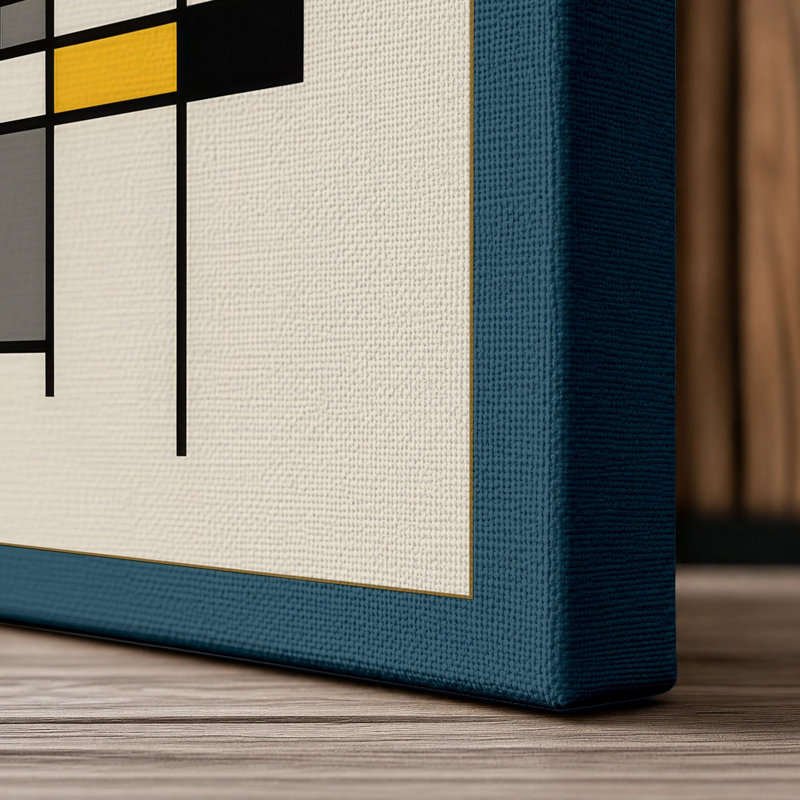 Order Geometric - Wrapped Canvas, 18x12 - 45.7 x 30.5 cm, Teal Border