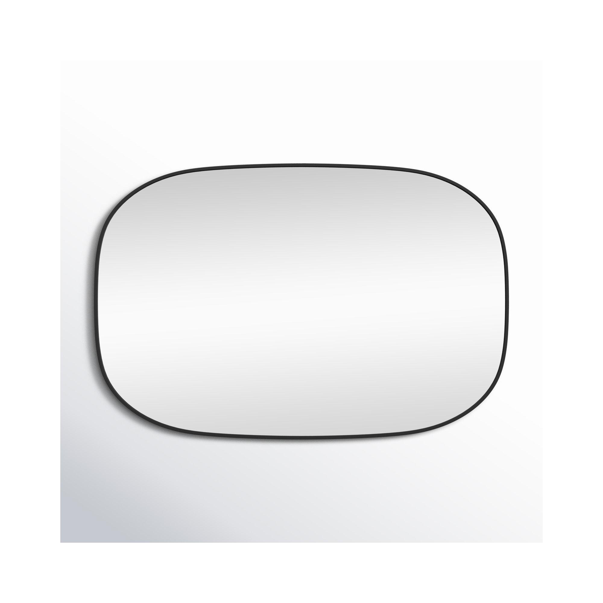 Sabine Metal Curved Oval Wall Mirror, 36" x 24", Black