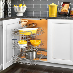 Corner Organizers - Shop for Blind Corner Kitchen Cabinet Optimizers and  Corner Units in heavy-duty chrome.