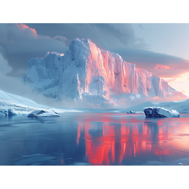 Mountains Landscape Warm Shower Curtain, 93"H x 70"W