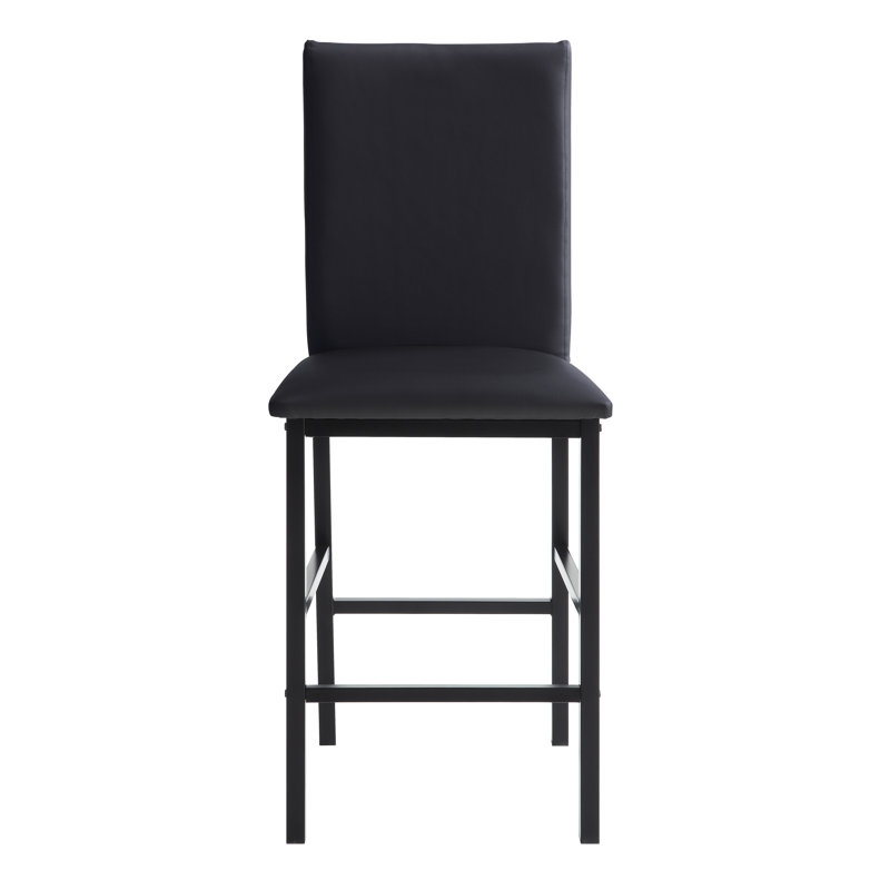 Amaro Upholstered Counter Stool with Metal Frame, Black