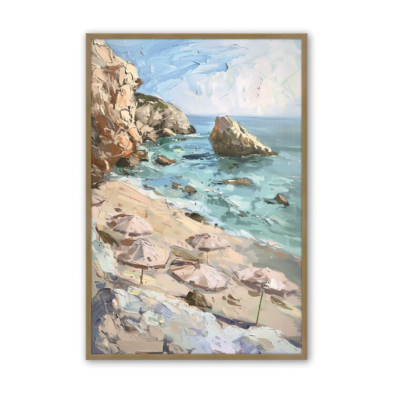 «Serene Vista», impression encadrée sur papier par Azure Artisanal Studio, Or brossé, H 17,25 po x l 13,25 po x P 1,25 po