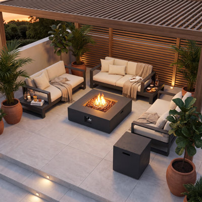 Square Propane Outdoor Fireplace