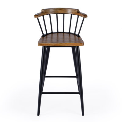 Tempe Wood and Iron  Spindle Bar Stool