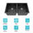 33" L x 19" W 50/50 Double Bowl Undermount Quartz Composite Kitchen Sink with Basket Strainers and Sink Grids-104924656