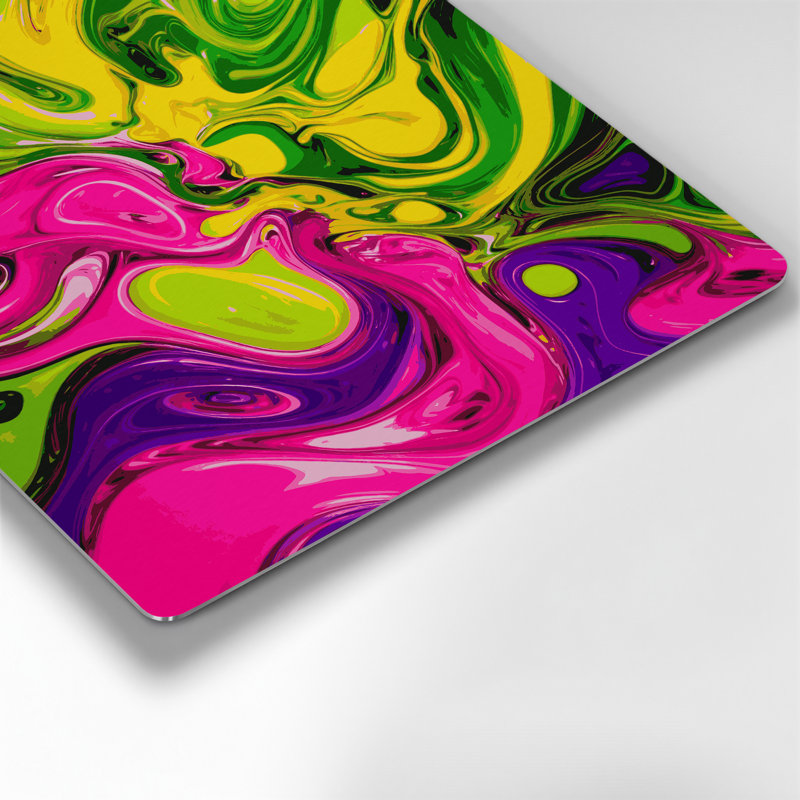 Abstract Fluid Art 48 Green Metal Wall Art, 12" H x 12" W