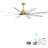 66'' Modern Ceiling Fan With 8Blades,Adjustable LED Light,Remote Control Reversible Motor-1260917360