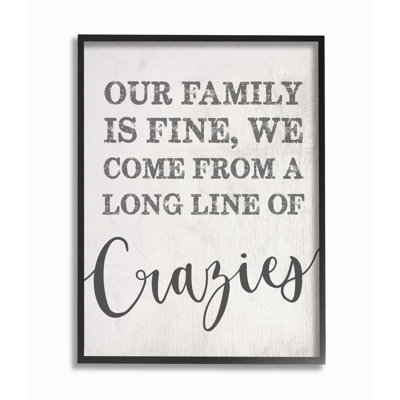 «Family Of Crazies», art textuel sur toile