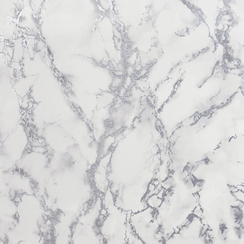 Papier peint en marbre Siward, Blanc