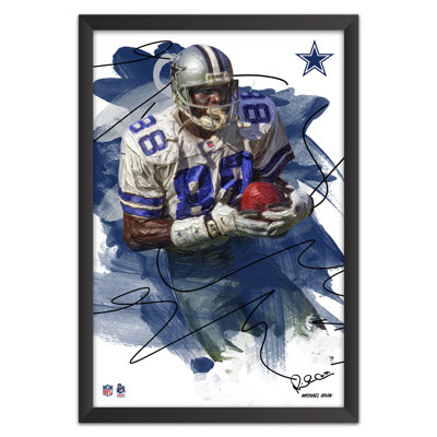 Art mural encadré «88 coups de pinceau» par Sportboy NFL Dallas Cowboys par Michael Irvin