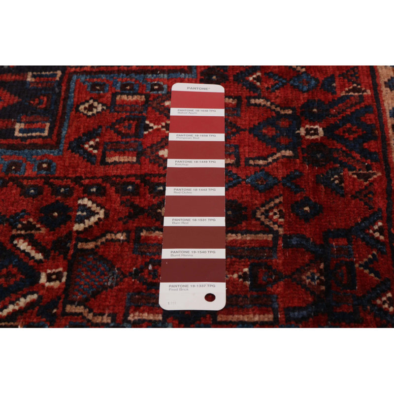 Tapis de couloir unique en laine style années 1990 4 pi 4 po x 10 pi 3 po Baccari