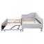 Lit de jour simple tapissier en L rembourré en forme de L avec lit gigogne, gris