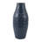 Cashara Metal Dimensional Textured Dark Blue Decorative Vase with Wavy Pattern