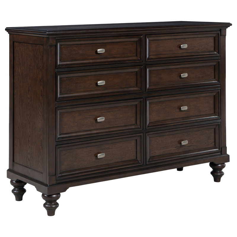Commode 8 tiroirs Guanciale Chêne foncé