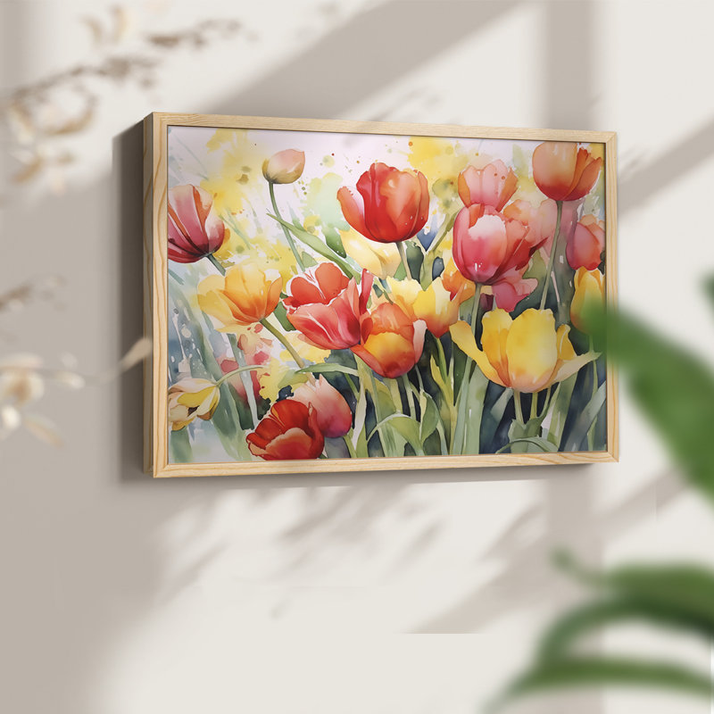 Floral Series-CLIII -Framed Print - Restickable, 22" H x 28" W, Natural