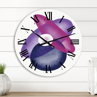 Abstract Shapes in Retro Gradients XII Wall Clock