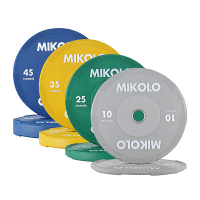 Ensemble de plaques de pare-chocs Mikolo, poids total de 230 lb, ouvertures de 2 pouces et poignées texturées pour l'entraînement en force