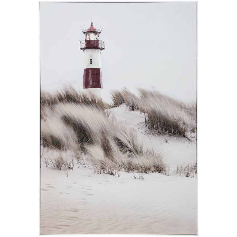 Phare sable - art mural encadré tendu à la main
